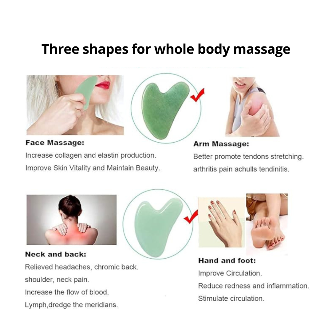 Pro Jade Gua Sha Stone - Natural Facial Therapy