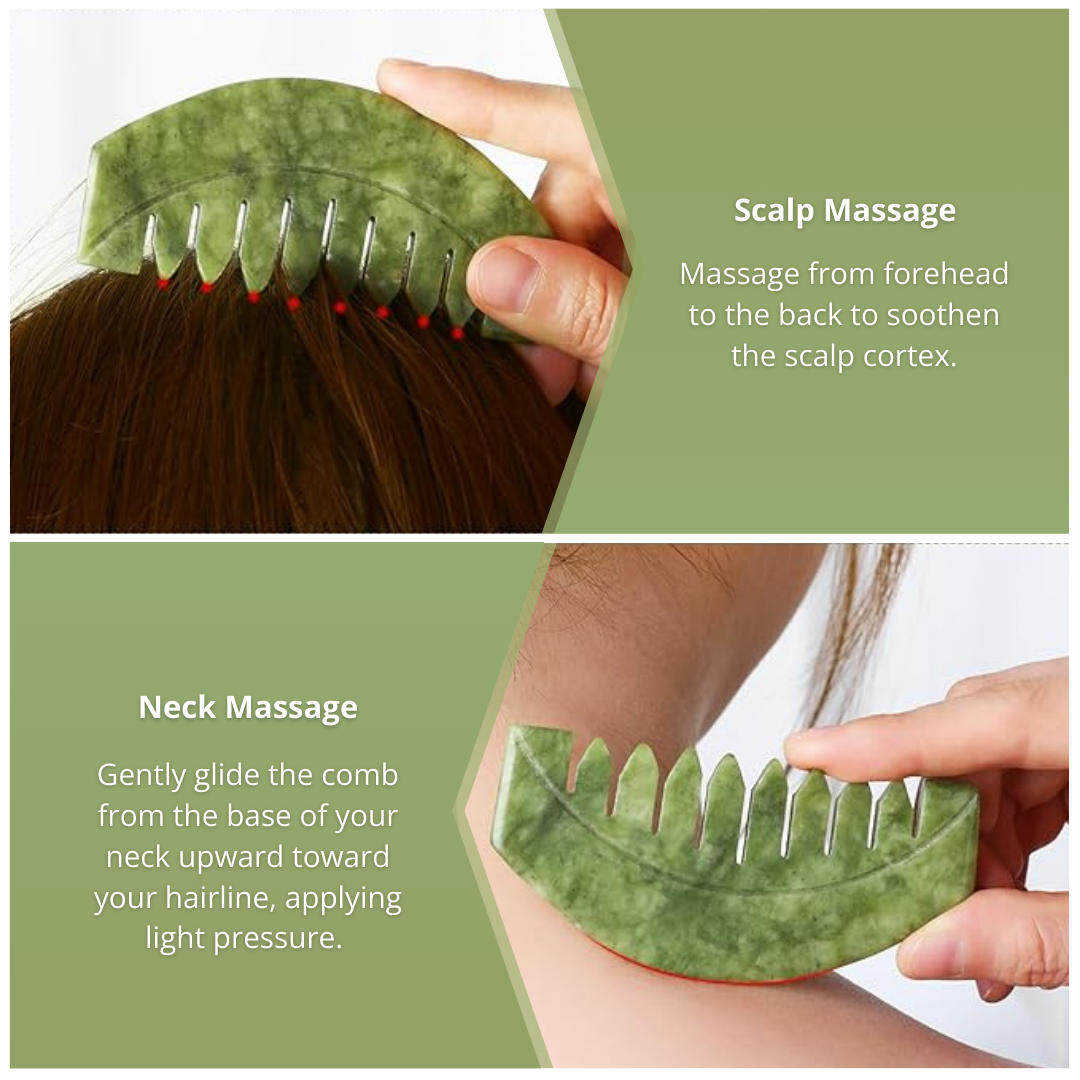 how to use gua sha comb on scalp and neck and what will be the benefits