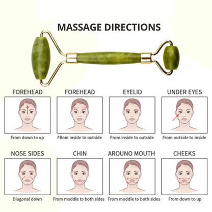 Massage directions of using natural jade roller on the face