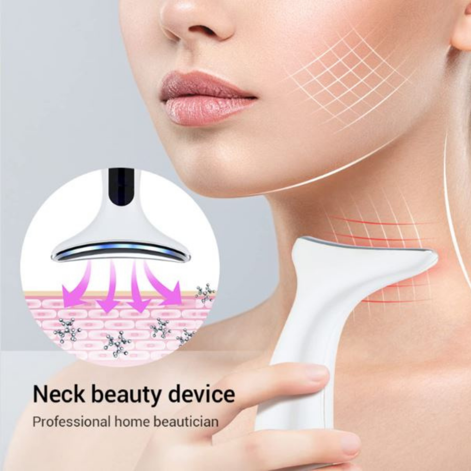 Neck beauty device for neck liftng, face lifting, face contour