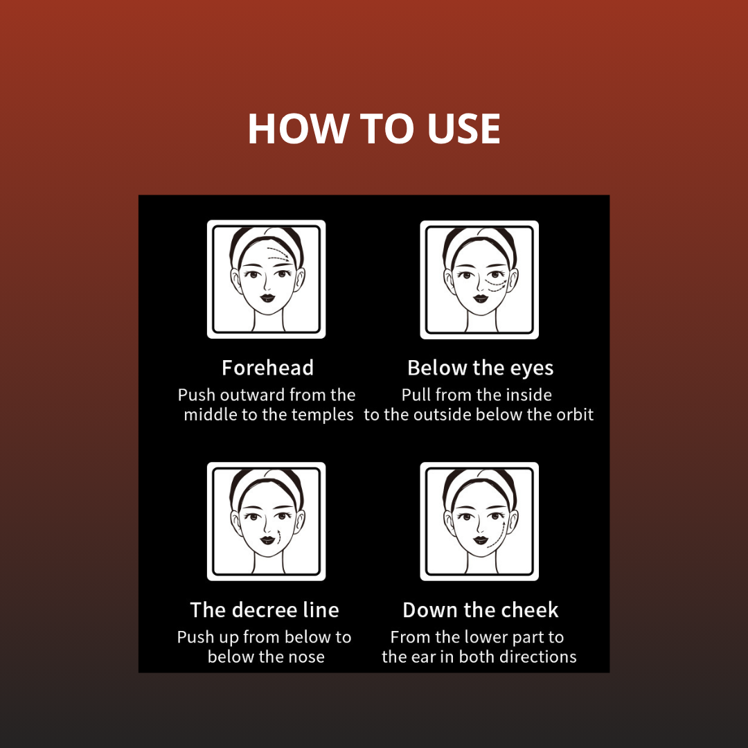 Instructions on how to use EMS skin tightening beauty device on the face