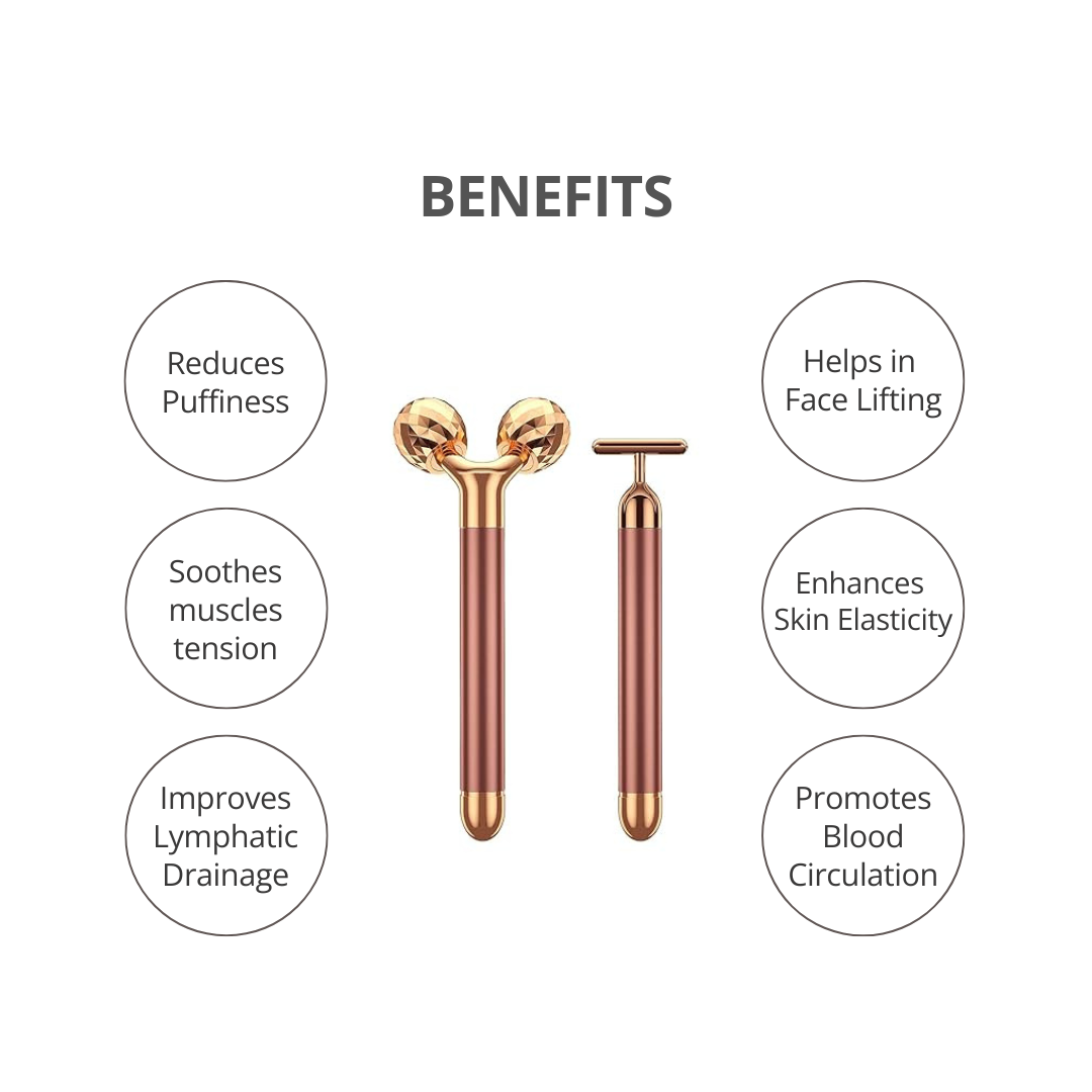 Benefits of 2 in 1 Electric Facial Massager for lifted and contoured face