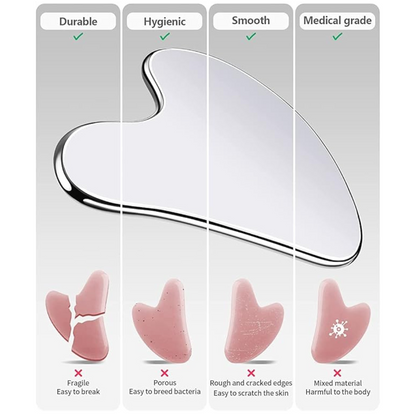 durable, hygienic and unbreakable stainless steel gua sha 