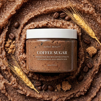 Coffee Sugar Body Scrub by Auraé Beauty made of 100% natural coffee and other ingredients, best for dry, dull skin and Odor-free glow.