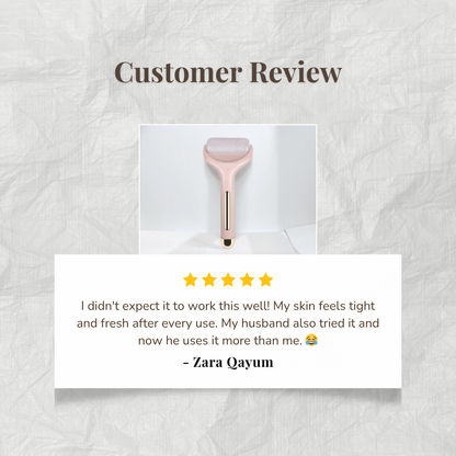 Product review of ice roller massager by Auraé Beauty. Best for face lifting and better blood circulation.
