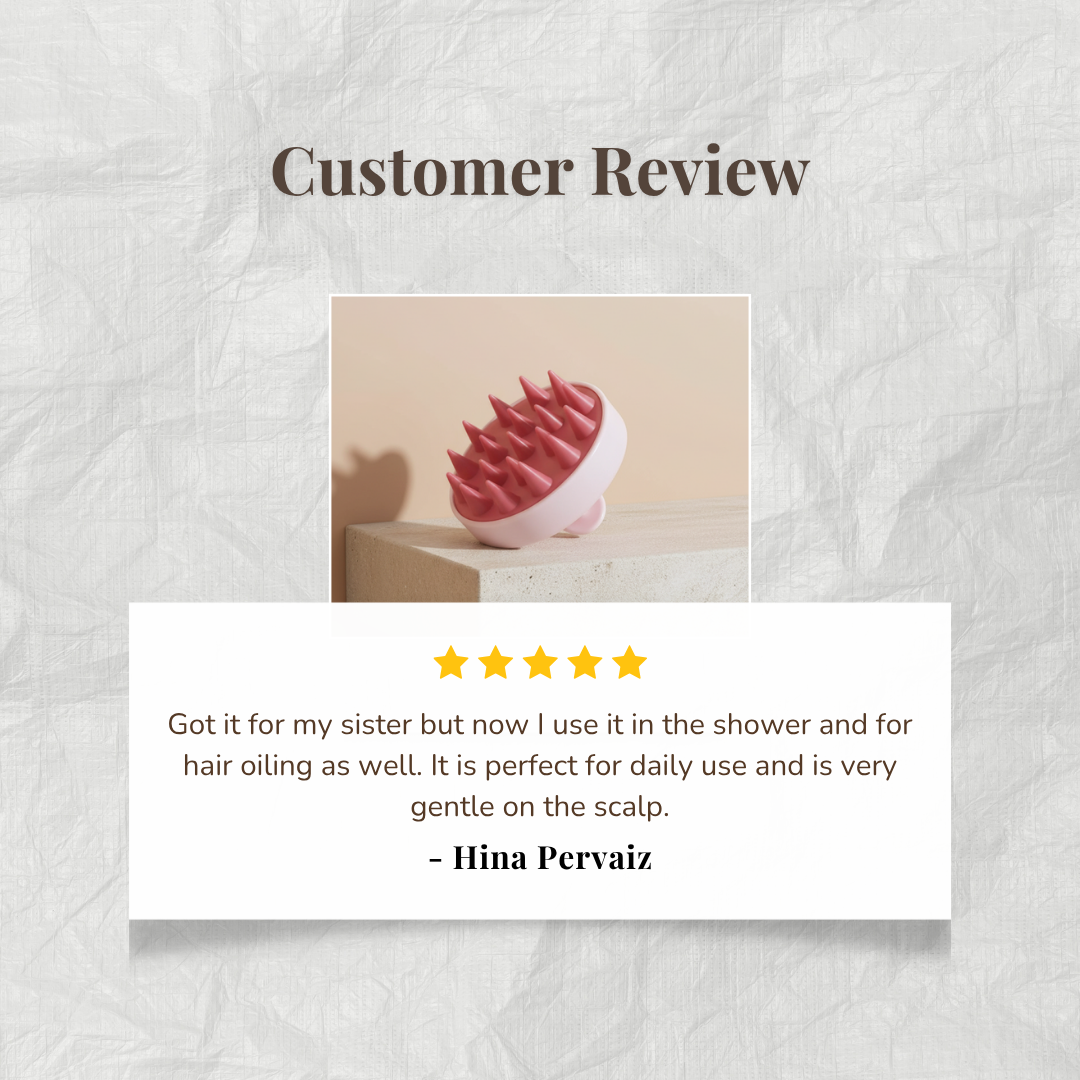 Product review of scalp massager by Auraé Beauty. Best for scalp massage, better blood circulation and relief from headache.