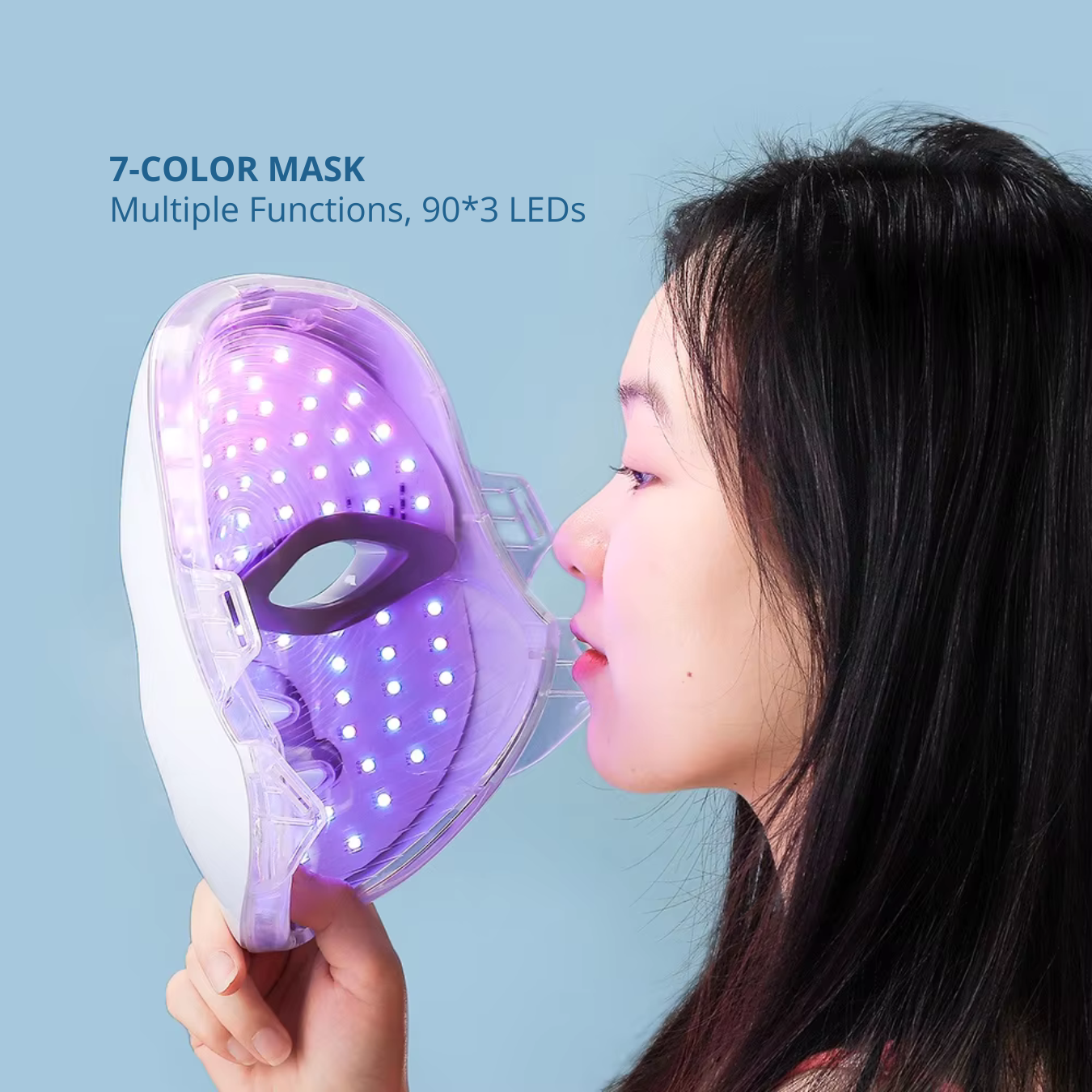 7 color light therapy mask with anti aging benefits