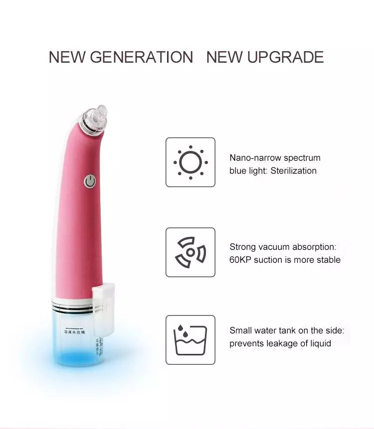 Latest functions of this 4 in 1 electric blackhead remover and pore cleanser