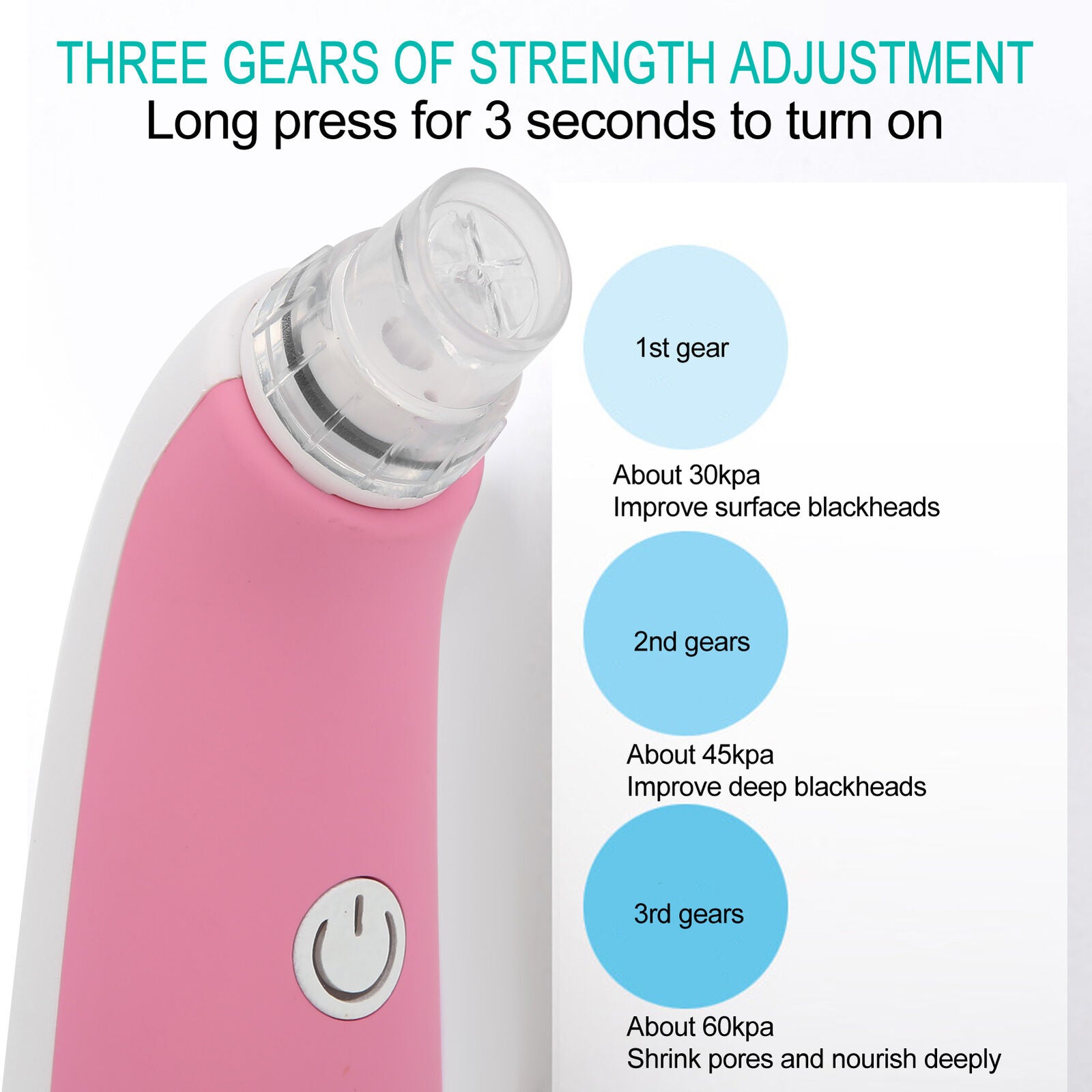 Detailed functions of 4 in 1 electric blackhead remover