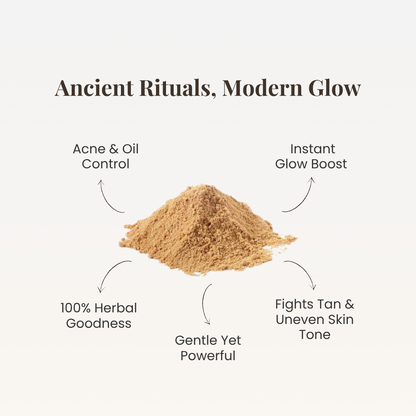Benefits of herbal ubtan glow face mask by Auraé Beauty. 100% organic, chemical-free, no side effect. Best for tan removal, dull & dry skin, bridal glow.