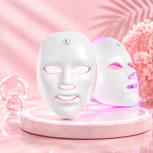 LED Light Therapy Facial Mask by Auraé Beauty, for anti-aging benefits, fine lines removal, collagen production and removal of pigmentation, wrinkles, acne etc.