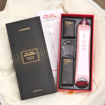image of the opened box of 5 in 1 Electric face lifting and blackhead removal device by Auraé Beauty