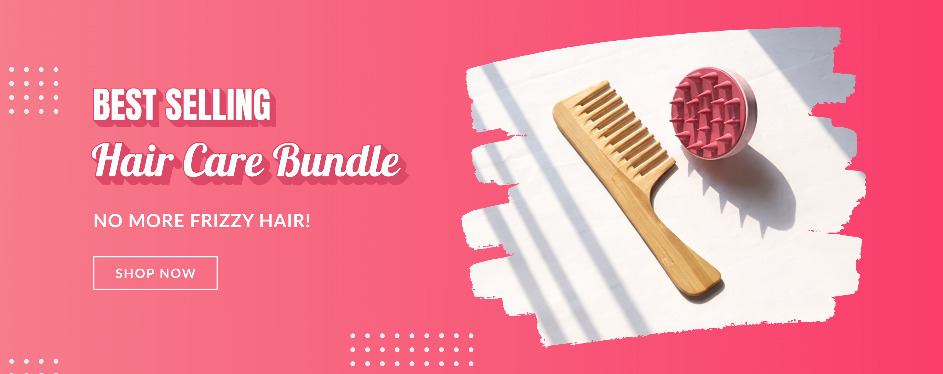 Best selling Hair care bundle with wooden comb and a scalp massager. No more frizzy hair!
